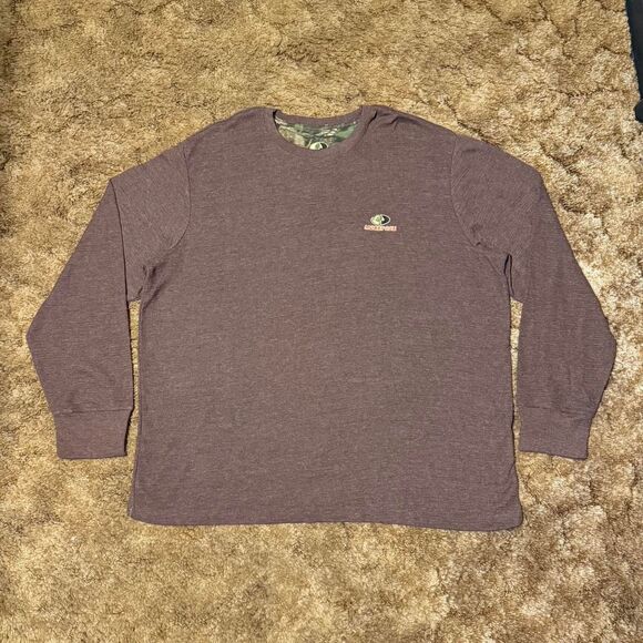 Mossy Oak Knit Long Sleeve Shirt Brown XXLarge - Picture 1 of 5
